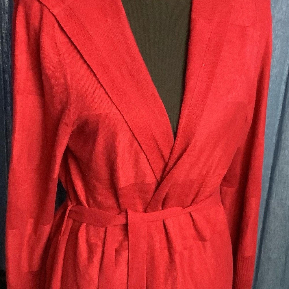 Red Belted Cardigan